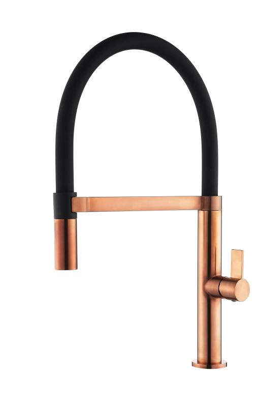 Ausmann Mosel Kombinationssæt Vask PVD Kobber 50x40 cm med køkkenarmatur, sæbedispenser og rullemåtte 1208972563