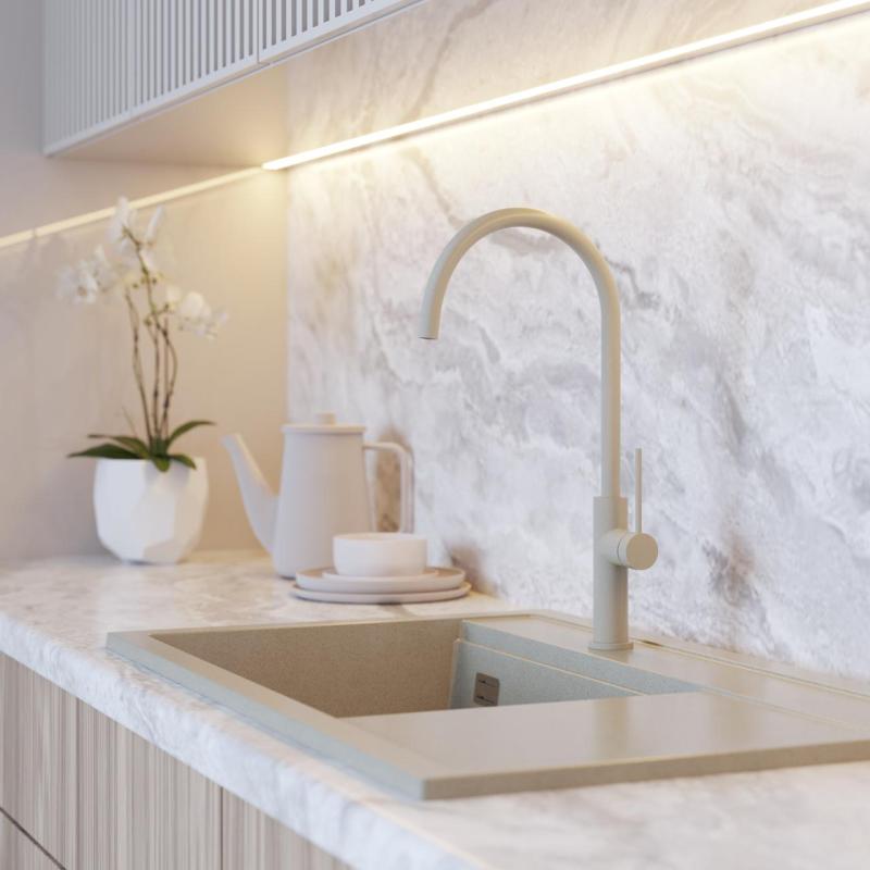 Graniteland Vira Slim Beige Kitchen Faucet with Swivel Spout 1208972622