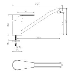Aquanello Casa Lav køkkenarmatur med et greb, krom CR-1203-CS