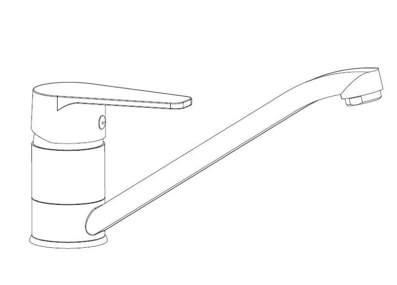 Aquanello Casa Lav køkkenarmatur med et greb, sort BL-1203-CS