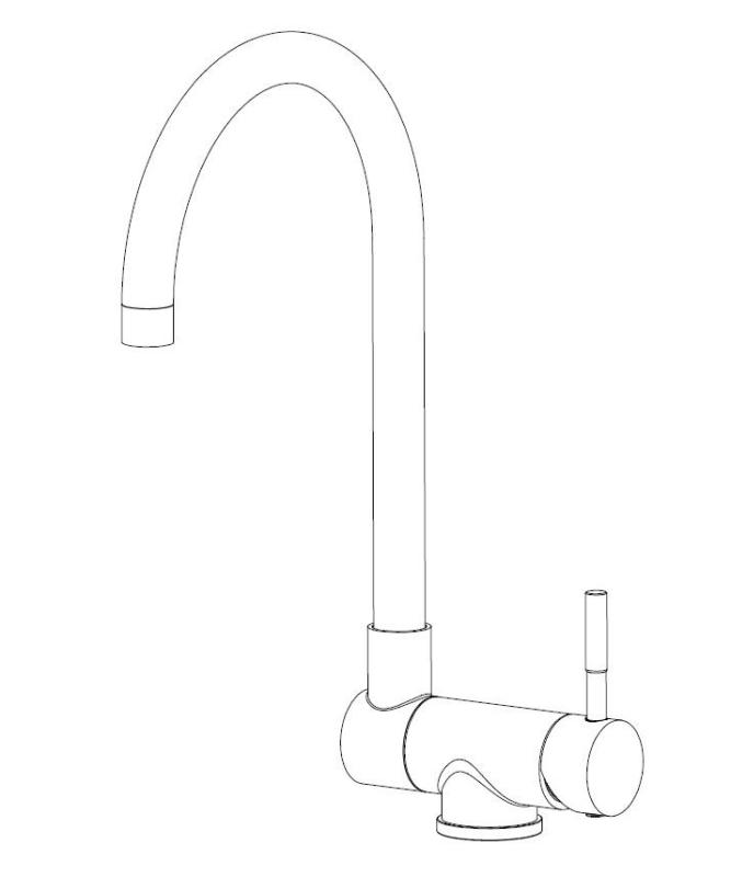 Aquanello Forma Massiv rustfri stål køkkenarmatur med udtrækkelig tud SS-1012-FM