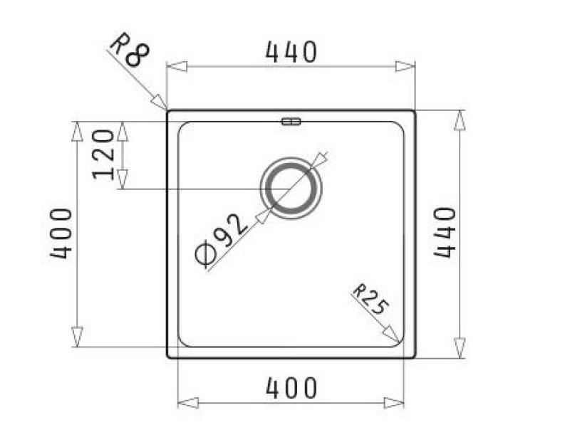 PM Lydia Vask i rustfrit stål, 40 x 40 cm, til undermontering, planmontering og påmontering 1208972639