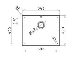 PM Lydia Vask i rustfrit stål, 50 x 40 cm, til undermontering, planmontering og påmontering 1208972641