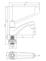 Aquanello Medic Koldtvandshane med lang håndtag, krom CR-1101-MD