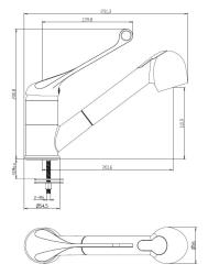 Aquanello Medic Køkkenarmatur med lang håndtag og udtrækkelig tud, krom CR-1006-MD