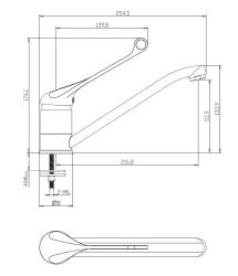 Aquanello Medic Køkkenarmatur med lang håndtag  Krom CR-1007-MD