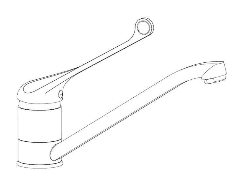 Aquanello Medic Køkkenarmatur med lang håndtag  Krom CR-1007-MD