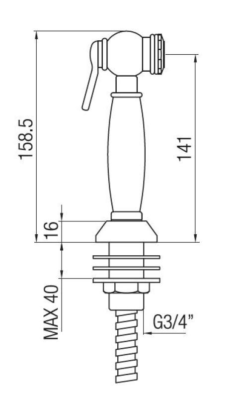 PB Nostalgisk udtrækkelig køkkenhåndbruser i klassisk bronze