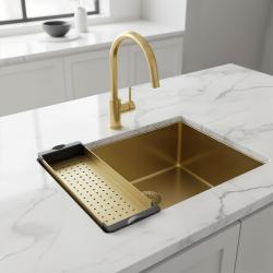 Pure.Sink Prestige indsatsbakke til vask, guld  PPGCL40-60