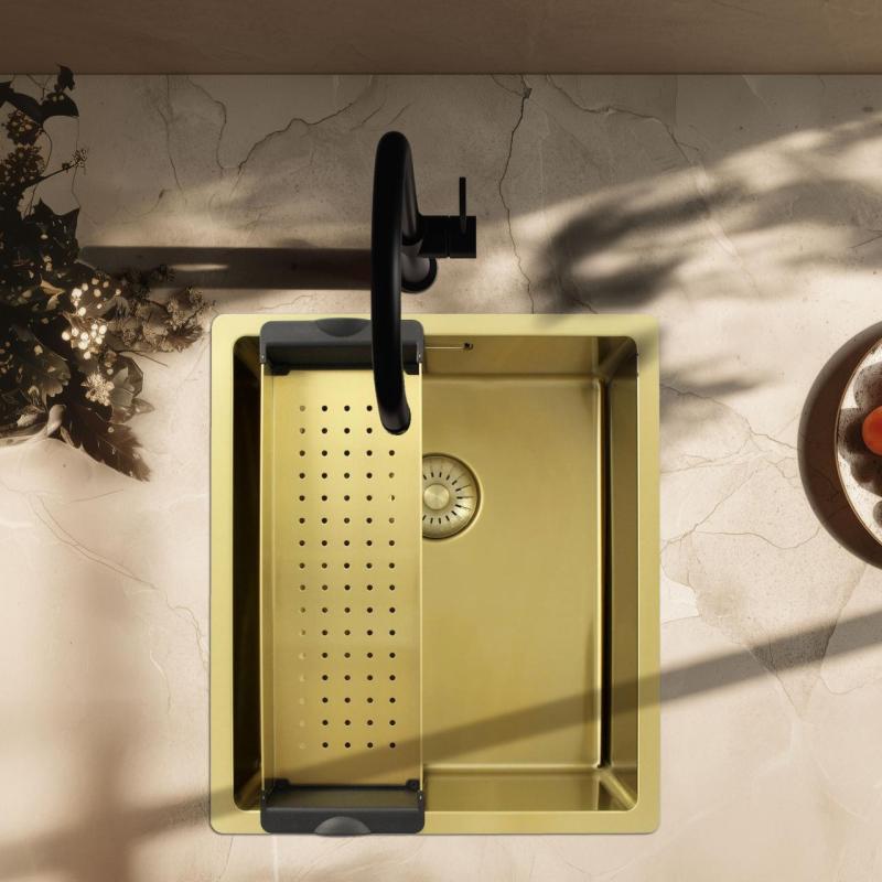 Pure.Sink Prestige indsatsbakke til vask, guld  PPGCL40-60