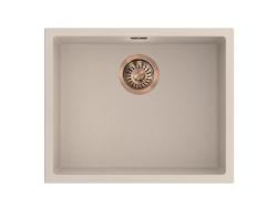 Pure.Sink Eternal Quartz Beige vask 50x40 cm, til under- og overmontering, med kobberprop