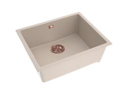 Pure.Sink Eternal Quartz Beige vask 50x40 cm, til under- og overmontering, med kobberprop