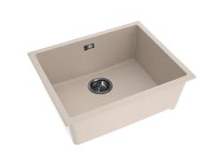 Pure.Sink Eternal Quartz Beige vask 50x40 cm, til under- og overmontering, med prop i gunmetal