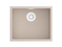 Pure.Sink Eternal Quartz Beige vask 50x40 cm, til under- og overmontering, med hvid prop