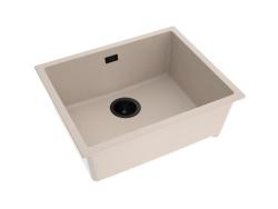 Pure.Sink Eternal Quartz Beige vask 50x40 cm til under- og overmontering med sort prop