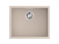 Pure.Sink Eternal Quartz Beige vask 50x40 cm, til indbygning i bordplade og undermontering, med prop i rustfrit stål