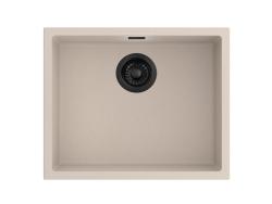 Pure.Sink Eternal Quartz Beige vask 50x40 cm til indbygning i bordplade og undermontering med automatisk sort prop