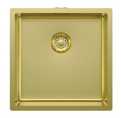 Pure.Sink Comfort PVD-guldvask 40 x 40 cm, 10 mm radius, til undermontering, planmontering og påmontering PCM4040-60