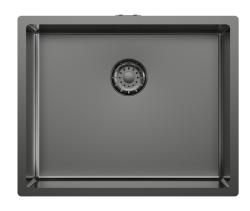 Pure.Sink Comfort PVD-belagt vask i gunmetal, 50 x 40 cm, 10 mm radius, til undermontering, planmontering og påmontering, PCM5040-61