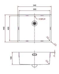 Pure.Sink Comfort PVD-belagt kobbervask 50 x 40 cm, 10 mm radius, til undermontering, planmontering og påmontering PCM5040-62