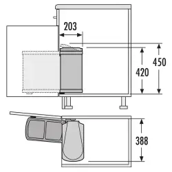 Affaldsspand Hailo duo 3416.10