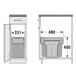 Affaldsspand Hailo tandem 2328