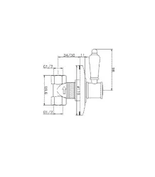 Huber Victorian indbygning Stopventil Krom VT00031021