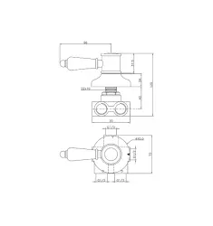 Huber Victorian 3-vejs Omstiller Krom VT00027021