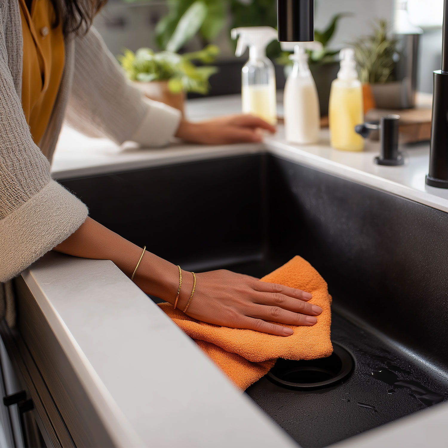 Hvordan rengør man en sort vask?