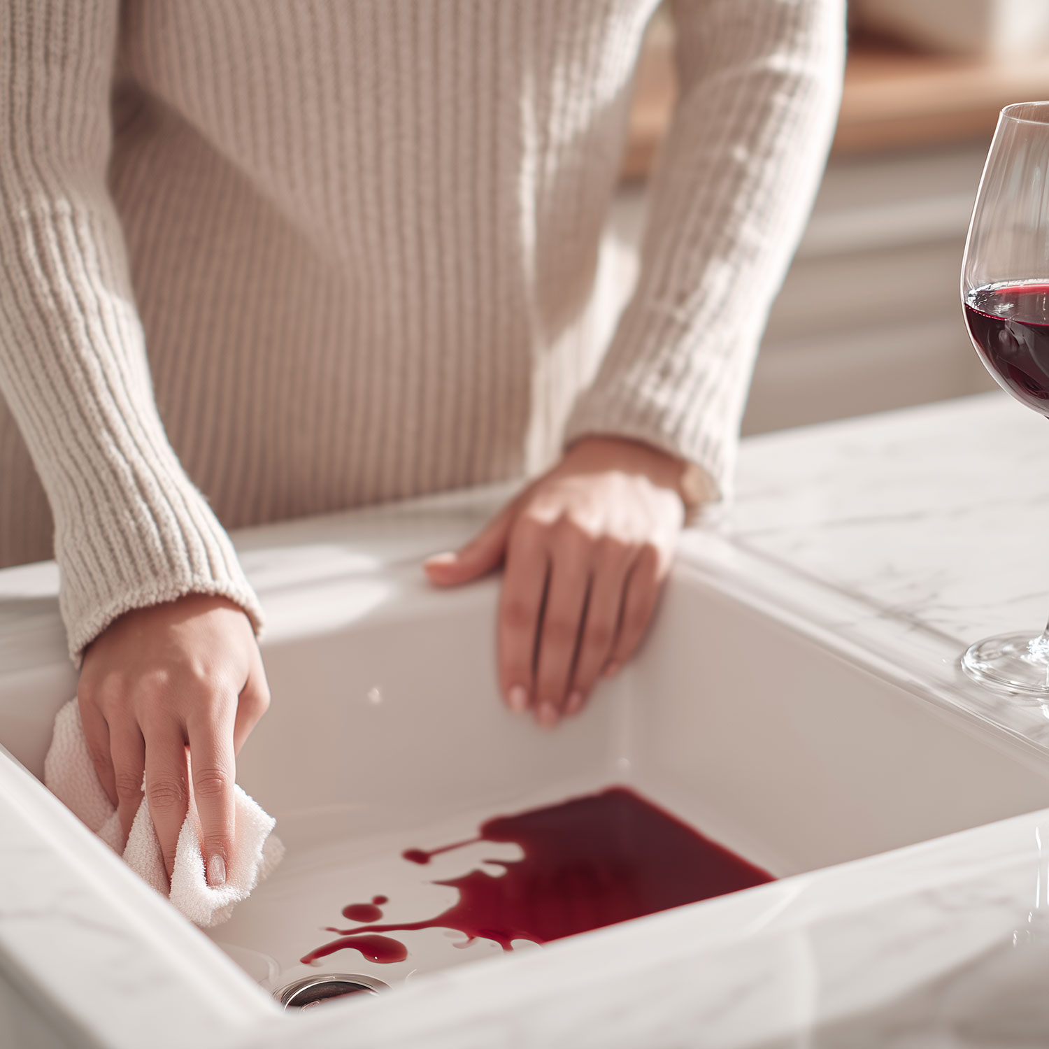 Sådan forebygger og fjerner du madpletter fra hvide keramiske vaske